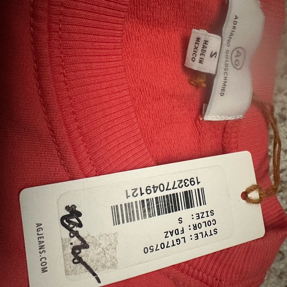 AG Adriano Goldschmied Kylan Sweatshirt Coral in Small - oversized NWT - Picture 12 of 13